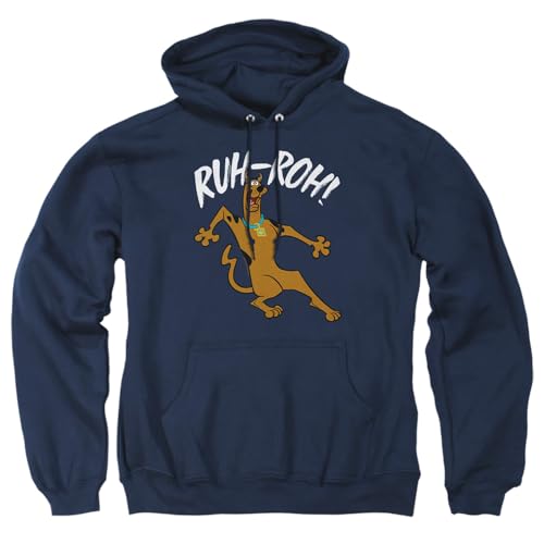Popfunk Scooby Doo Ruh Roh Adult Pull-Over Hoodie Navy Medium
