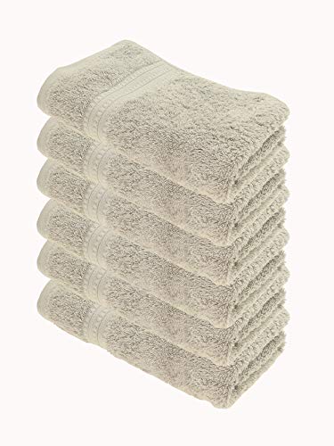 Julie Julsen Juego de toallas biológicas (6 unidades, 50 x 100 cm, 100% algodón, 550 g/m²), color plateado Cover