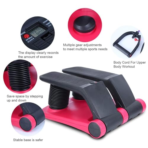 Air Stepper Climber - Máquina de ejercicio portátil con bandas ajustables de fitness, 5 niveles de intensidad para entrenamiento cardiovascular