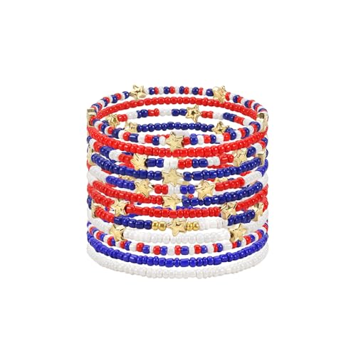 Mardi Gras Stackable Beaded Bracelets for Women Carnival Bracelet Jewelry