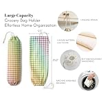 Easter Day Plastic Bag Holder for Kitchen, Grocery Bag Organizer Storage, Colorful Buffalo Plaid Holiday Gift, Reusable Storage Bags, Washable Large Grocery Trash Bags Storage Dispenser, New Home Gift - Image 3