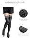 comeondear Overknee Strümpfe PU Leder XS-5XL Sexy Stockings Halterlose Kniestrümpfe in Wetlook Optik Große Größen Lederstrümpfe Oberschenkel Hohe Lange Socken Fetisch Dessous Schwarz,3XL-5XL