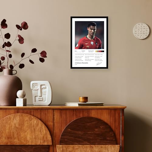 Image of CodersParadise CR7-Inspired Football Icon Poster Frame | Premium A4 Framed Wall Art for Bedroom, Office & Gaming Setup | Elite Athlete Tribute Decor for Fans & Collectors