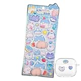 Scrapbook Pegatinas | Experiencia háptica 3D con motivos de dibujos animados | Calcomanía para diario, para vasos de agua, portátiles, guitarras, maletas, maletas, bolsas de viaje, cuadernos, sobres