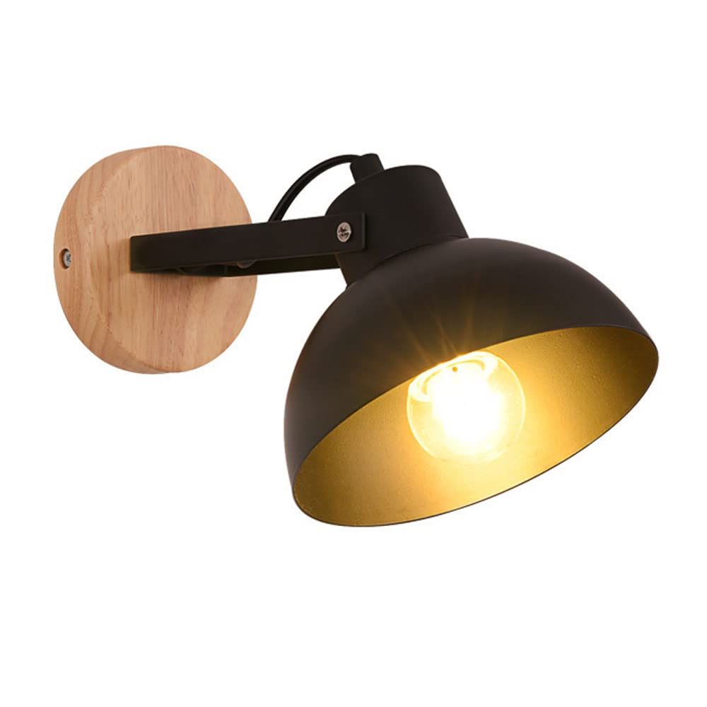 TCHAUSGZUS Nordic Wall Light Fixture - Minimalist Metal Sconce for Living Room, Bedroom, Corridor, and Porch Lighting(Dark)