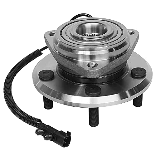 Image of Detroit Axle - 2 Front Wheel Bearing Hubs for Jeep Wrangler 2007-2010 [4-Wheel ABS], Replacement 2008 2009 Wrangler Wheel Bearing and Hubs Assembly Set