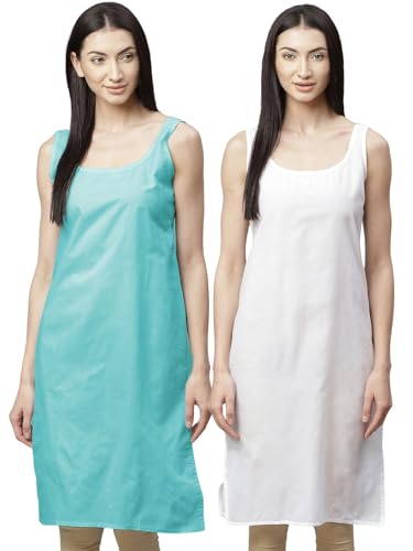 Image of Ada Womens Terivoile Cotton Suit Full Slip /Camisole (Pack of 2) A301831