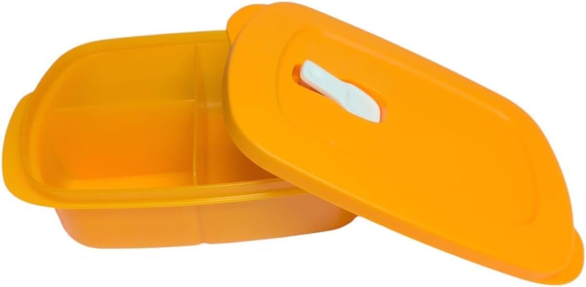 Tupperware Microonde CrystalWave 1 litro arancione con separazione Micro Crystal Wave Plus Fix 1000 ml