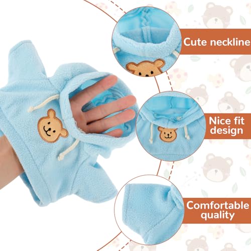 3 Stück Mini-Bär-Kleidung Bären Puppen Kleidung,Bären-Kleidung,Stofftier Kleidung Für Die Meisten 12-16-Zoll-Bären Machen Sie Ihre Eigenen Plüschpuppen-Outfits Und Zubehör-(Rot, Blau, Braun)