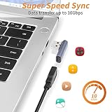 QIANRENON 90°USB 3.1 na USB C adapter USB A męski do typu C żeński łącznik kątowy 10 Gb/s OTG złącze konwertera ładowania danych do smartfona, tabletu, 2 szt