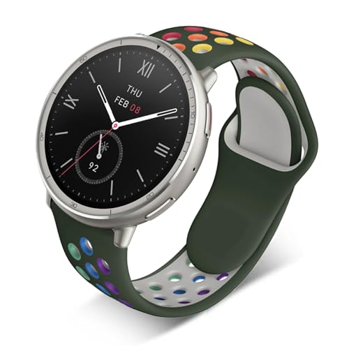 ZUOBNBP Silicona Correas para Amazfit Active 2 Correa, Suave con Ajustable Acero Inoxidable Cierre Repuesto para Mujer Hombre Band Deportiva Pulsera Compatibles con Amazfit Active 2 (5)