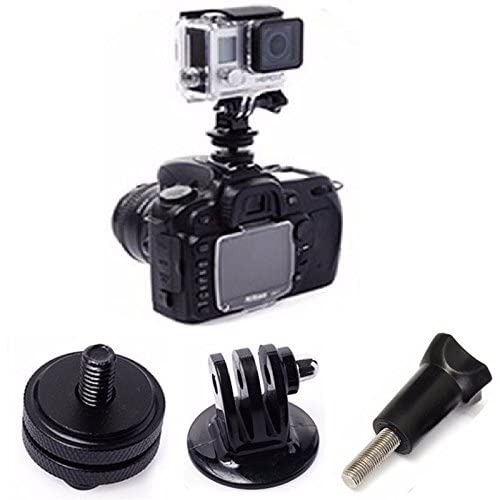 MILLETS Branded 1/4'' Hot Shoe Adapter +Tripod Mount +Screw for Sony Canon Nikon DSLR for Gopro 5/4/3+ SJCAM Xiaoyi-image-11