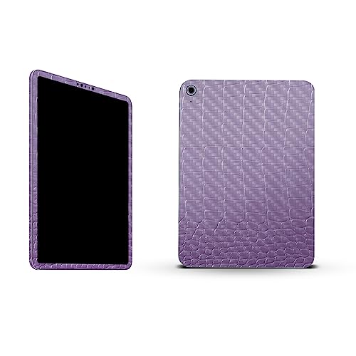 Image of MightySkins Carbon Fiber Skin Compatible with Apple iPad 10.9 inch 10th Gen (2022) Full Wrap Kit - Purple Gator Skin | Protective, Durable Textured Carbon Fiber Finish | Easy to Apply | Made in The USA