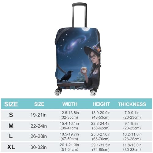 Witch And Raven Moonlight Luggage Covers Suitcase Protector Case Fits 19-32 Inch S2