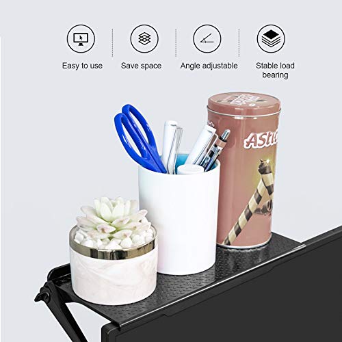 Image of Hovico 2Pcs TV Screen Adjustable Storage Top Shelf Computer Monitor Screen Top Shelf for Cellphone Stand, Cable Boxes, Camera, Media Boxes, Remote Controls, Router and Home Decor - Black 8.5inch