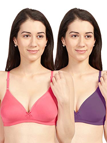 Image of SONARI Omania Womens Non-Padded Cotton Polyester Bras - Solid, Non-Wired, Medium Coverage, Hand Washable (Pack of 2)