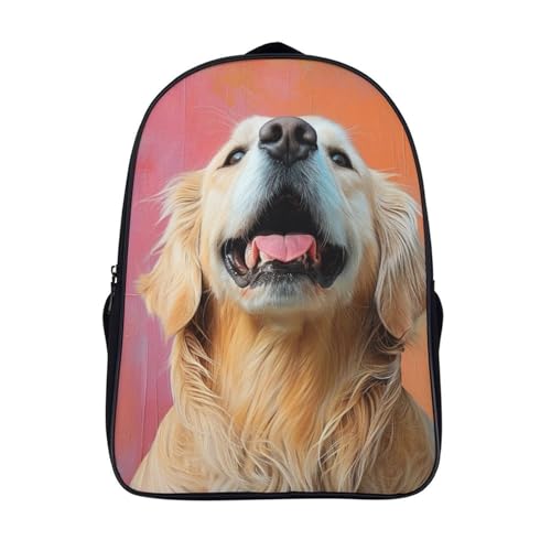DNAVSOETR Golden Retriever Mochila Estudiante Mochila Portátil Universitaria Mochila De Mujer Adolescentes Mochila Escuela Viajar Colegio Cámping Impermeable 40x28x16cm