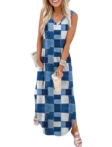 Image of Sampeel Summer Dresses Maxi Dress Vacation Beach Sundresses 2025 with Pockets