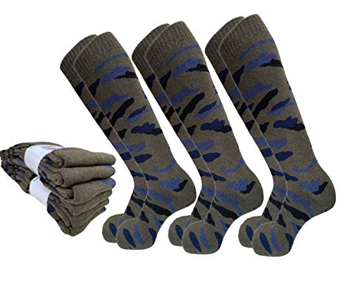 Lucchetti Socks Milano 6 paar thermosokken voor heren, lange sokken van katoen, thermo-fleece. - - 39-42