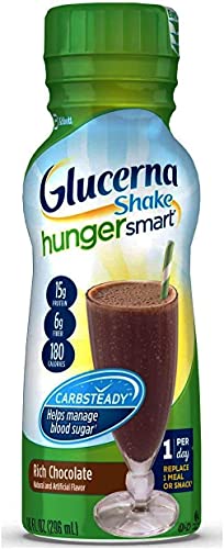 Glucerna Hunger Smart Shake, Rich Chocolate, 10 Ounce Bottles, 6 Count