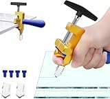 MODE D'UTILISATION - 1. Tracez une ligne de marquage sur le carreau. 2. Alignez le guide sur le corps du coupe-carreaux avec la ligne de rainurage marquée. 3. Tournez la poignée jusqu'à ce que le carreau soit fendu.