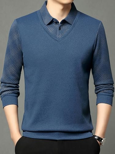 Men's Winter Thick Thickened Collar Long Sleeve Middle-Aged Warm Top Men3