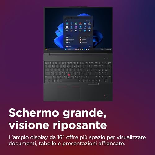 Lenovo ThinkPad E16 Gen 3 Intel Intel Core Ultra 5 Ordinateur portable 40 6 cm 16 WUXGA DDR5 SDRAM SSD Wi Fi 6E 802.11ax Windows 11 Pro Italien Neuf - vue 3