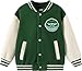 STAR WARS Big Boys' Bomber Jacket Polar Fleece Varsity Jacket Snap Button Front & Pockets Kids Sport Cardigan Baseball Varsity Coat School Long Sleeve Cardigan Sweatshirts Yoda Green Size 8-9 Years