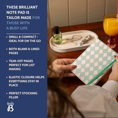 Busy B To Do Notes, Bright Harlequin Patterned Cover, Perfect for To Do Lists & Shopping Lists with Two Tear-off List Pads - Image 3