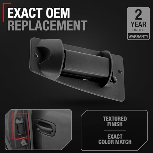 T1A Extended Cab Door Handle, Rear Driver Door Handle Compatible with 1999-2007 Chevrolet Silverado 1500 2500; 99-07 GMC Sierra 1500 2500, 01-07 Sierra, Silverado 3500 - Black - OEM 15758172