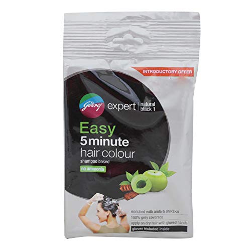 Godrej Expert Easy Lot de 8 shampoings colorés pour cheveux Noir naturel 5 min Cover