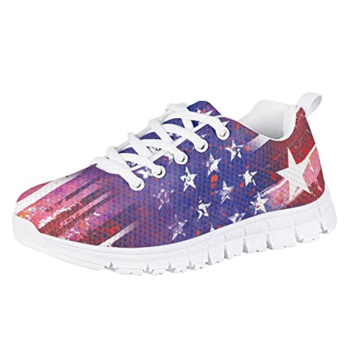 POLERO American Flag Kids Shoes Preschool Running Shoes Casual Outdoor Sports Sneakers