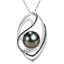 NONNYL Mothers Day Gifts for Mom, Wife, Women - Tahitian Black Pearl Necklace - Wedding, Birthday, Anniversary, Valentines, Christmas Jewelry