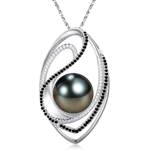 Mothers Day Gifts for Mom, Wife, Women - Tahitian Black Pearl Necklace - Wedding, Birthday, Anniversary, Valentine's, Christmas Jewelry
