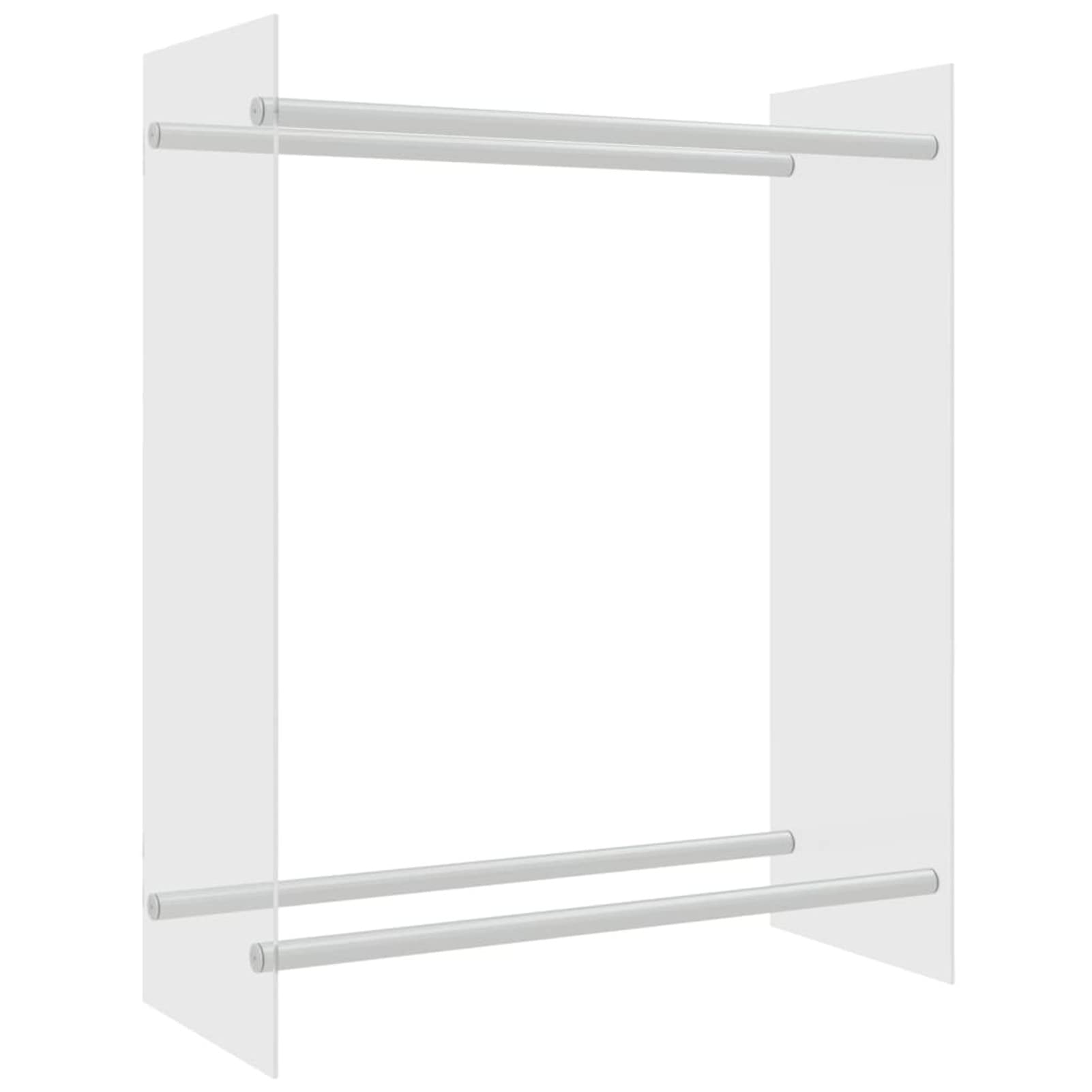 Homgoday Porta Legna Trasparente 80x35x100 cm in Vetro Temperato, Portalegna da Interno, Portalegna da Ardere, Porta Legna per Camino, Legnaia da Interno, Impilabile Stufa Ripiano Legno