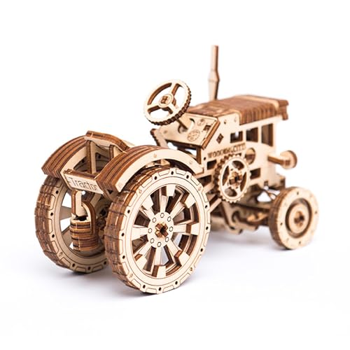 WOODEN.CITY Tractor 3D Puzzles for Adults – Mechanical Farm Tractor Model for Adults & Teens, 148-Piece DIY Kit with Moving Wheels, Made in EU - Image 8