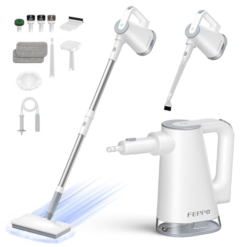 FEPPO Official FEPPO Steam Mop & Detachable Handheld Steam Cleaner for Home and Floor Cleaning, 15s Heat-Up, 230°F Floor Steamer for Deep Cleaning with Multi-purpose Attachments Hardwood Floors, Tile,Grout