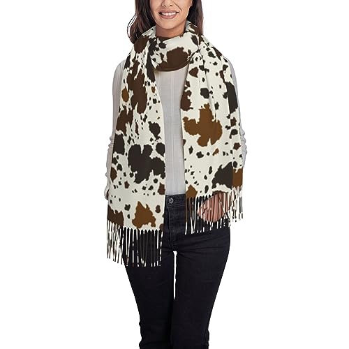 Cow Print Shawl Wraps with Tassel Soft Fashion Warm Scarves for Women3