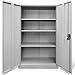 Festnight Floor Cabinet Storage with 2 Doors & 3 Adjustable Shelves for Office Decor Steel Gray 35.4