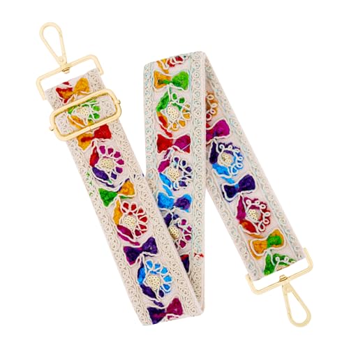 Image of chushui Knit Purse Strap, Colorful Floral Pattern Replacement Crossbody Wide Adjustable Shoulder Strap for Bags and Handbags