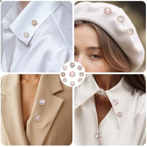Image of 30 Pcs No Sew Invisible Buttons Pearl Brooch Button Women Reusable Pearl Cover Up Pin Removable Replacement Safety Button Dress Supplies Decoration for Girls Clothing Shirt Blouse Shawl Coat Christmas