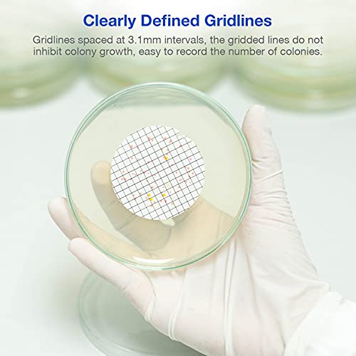 SimPure MCE Gridded Membrane Filter Sterile, 47mm Diameter and 0.45um Pore Size, Individual Pack Membrane Disc Filter, Hydrophilic Filter Paper, Pack of 100