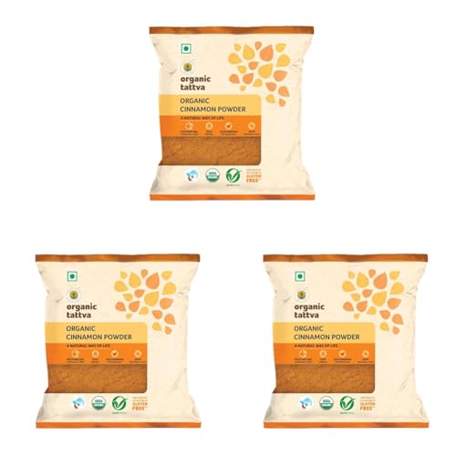 Image of Organic Tattva, Cinnamon (Dalchini) Powder - 100 Gram | Gluten Free and NO Additives (Pack of 3)