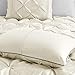 Madison Park Laurel Cozy Comforter Set - Traditional Tufted Faux Silk Design, All Season Down Alternative Bedding with Matching Shams, Decorative Pillow, Ivory King(104