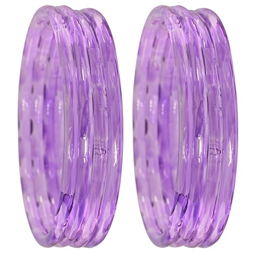Image of ZULKA Designer Plain Glossy Glass Kada Set For Women & Girls With Diamond Cut Design | Fancy Designer Glass Bangles | Traditional Chudi | Kanch Ki Churi | Stylish Glass Kada For Wedding - Set Of 8