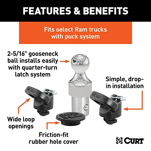 OEM Puck System 2-5/16" Gooseneck Kit, Compatible with Select (38K) by CURT - Image 3