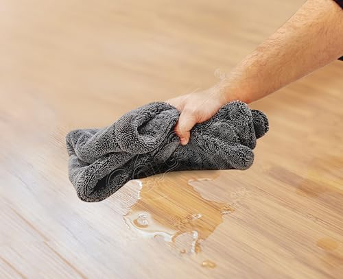 Image of SOFTSPUN Microfiber Cloth for Home - 1600 GSM, 40x60 cms, 1 Pcs, Grey Twisted Loop Super Absorbent Towel - Highly Absorbent Lint and Streak Free Multi Purpose Wash Cloth for Kitchen.