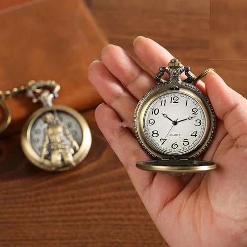 Image of Pocket Watch Metal Keychain Retro Vintage for Gifting With Key Ring Anti-Rust
