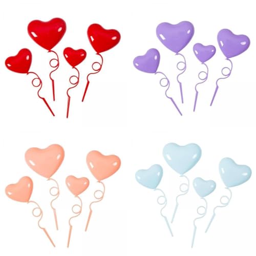 JAZZY PEARLS® 16Pcs Cake Decorations Heart Shape 3D Love Ornaments