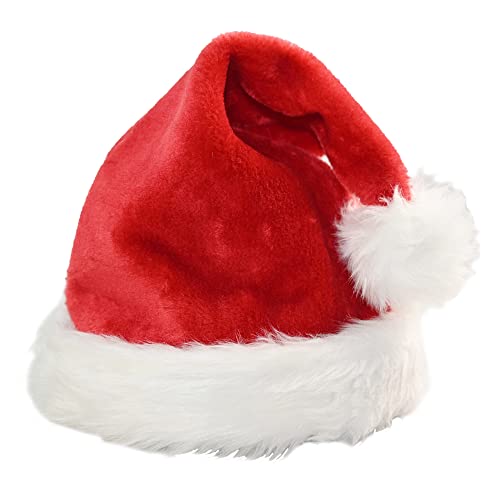 Ram 1 Piece Deluxe Plush Christmas Santa Hat For Adults And Kids Christmas Party Hat With Fur